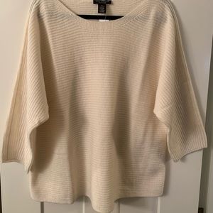 Ann Taylor Cashmere-blend Ribbed Wedge Sweater